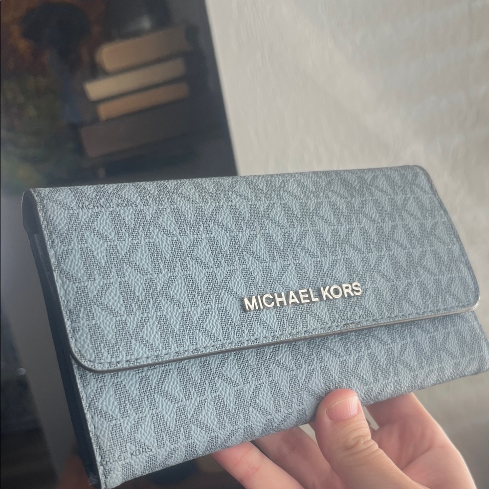 Michael Kors Blue Gray Monogram Wallet